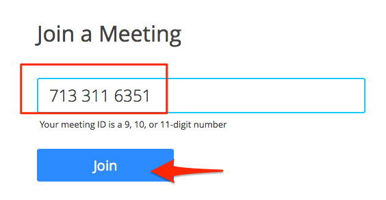 join a zoom meeting with id