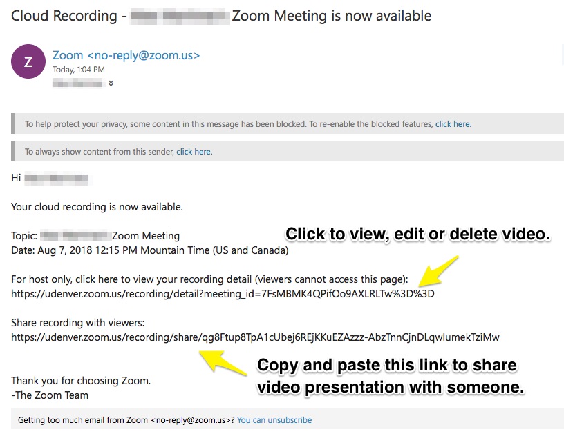 how to create zoom link