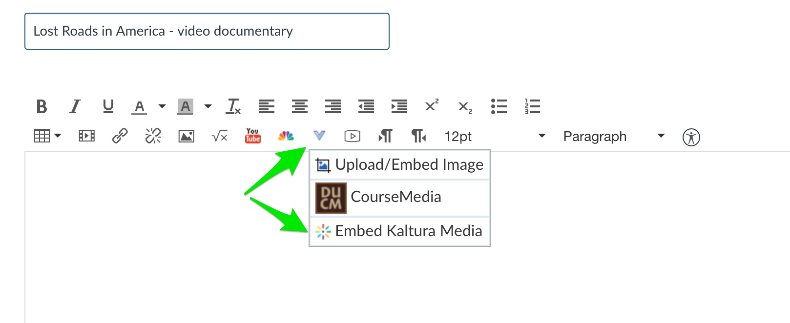 how to add kaltura video to canvas module