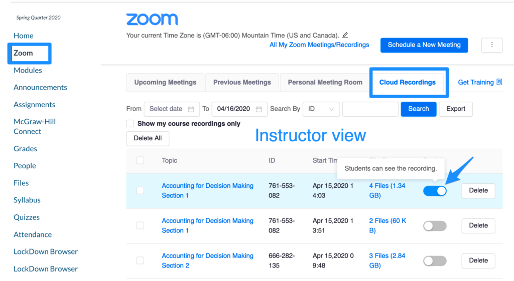 where to find zoom recordings