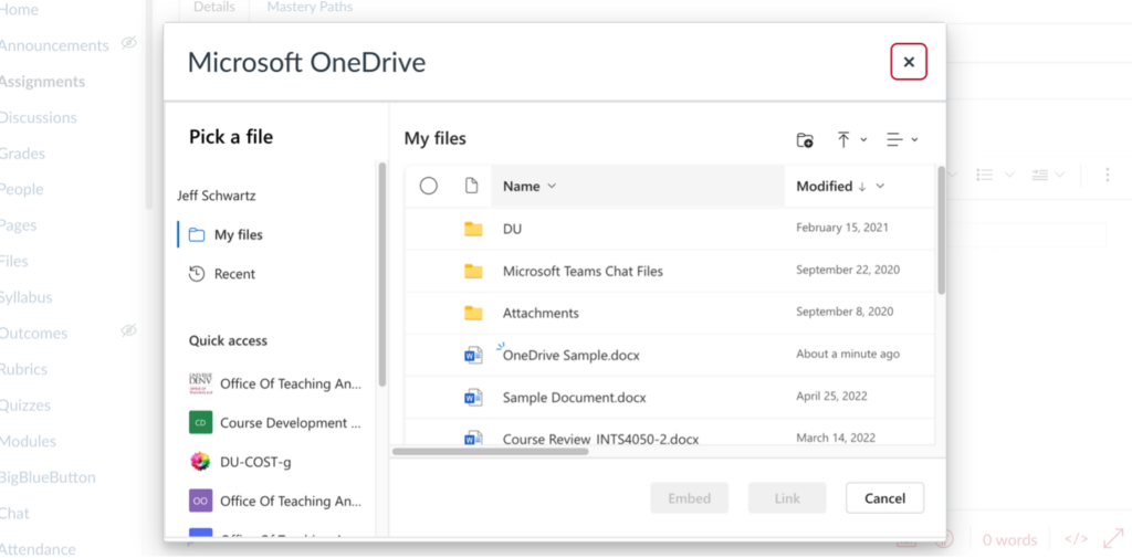 OneDrive Pop-Up Window