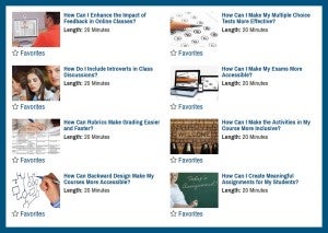 List of sample 20 minute mentor videos
