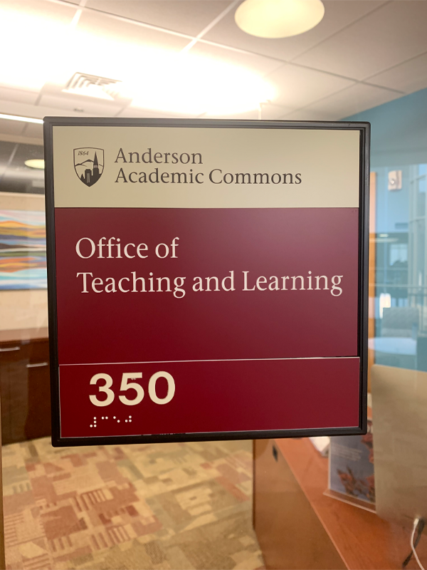 Office of Learning and Technology Door Sign