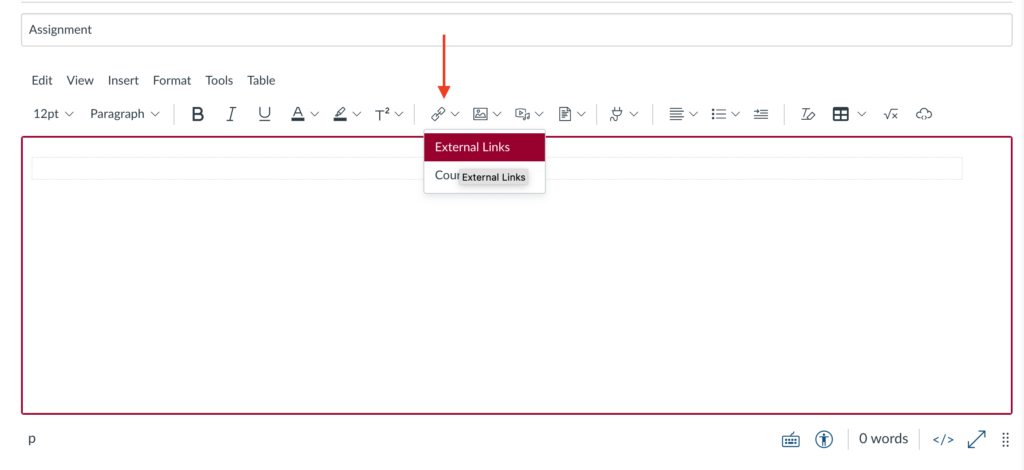 How to insert a link in Canvas