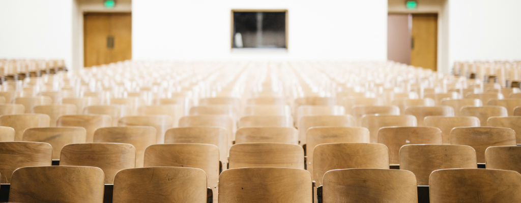 Lecture seats in rows.